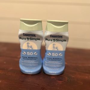 2 COPPERTONE PURE AND SIMPLE SUNSCREENS